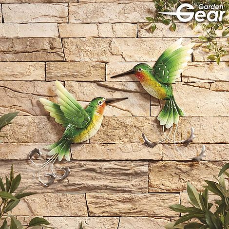 Garden Gear Set of 2 Metal Hummingbirds Wall Art
